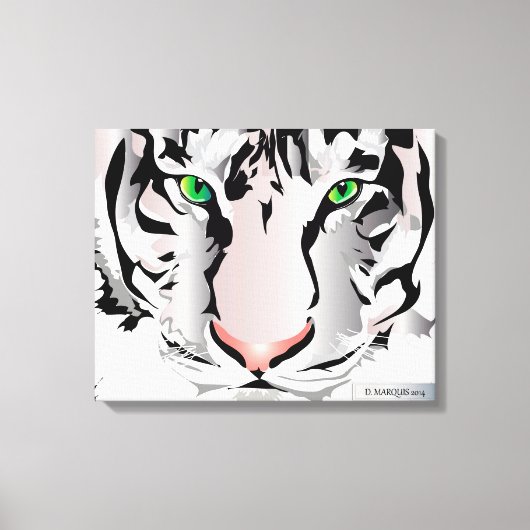 TIGER AUF LEINWAND-WEISS 20 "x 16" Leinwanddruck (Vorderseite)
