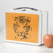 Tiger auf Orange Metall Brotdose (Beispiel)