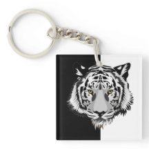 Tiger auf schwarz und weiß 