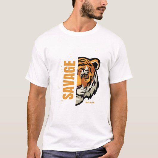 Tiger Augen Voller Feuer T-Shirt (Vorderseite)