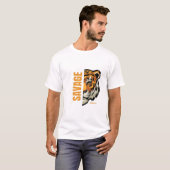 Tiger Augen Voller Feuer T-Shirt (Vorne ganz)