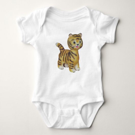Tiger aus Kunststoff Baby Strampler (Vorderseite)