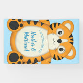 Tiger Baby Dusche Blue Banner (Horizontal)