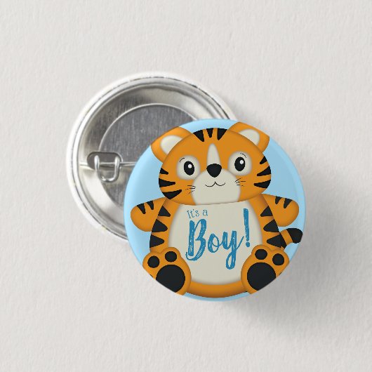 Tiger Baby Dusche Blue Button (Vorne & Hinten)
