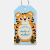 Tiger Baby Dusche Blue Geschenkanhänger (Vorderseite)