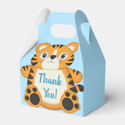 Tiger Baby Dusche Blue Geschenkschachtel (Vorderseite)
