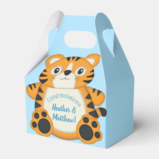 Tiger Baby Dusche Blue Geschenkschachtel (Vorderseite)