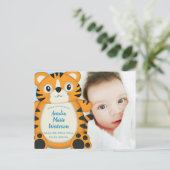 Tiger Baby Dusche Blue Postkarte (Stehend Vorderseite)