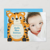 Tiger Baby Dusche Blue Postkarte (Vorne/Hinten)