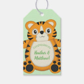Tiger Baby Dusche Grün Geschenkanhänger (Vorderseite)