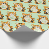 Tiger Baby Dusche Grün Geschenkpapier (Ecke)