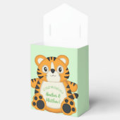 Tiger Baby Dusche Grün Geschenkschachtel (Geöffnet)