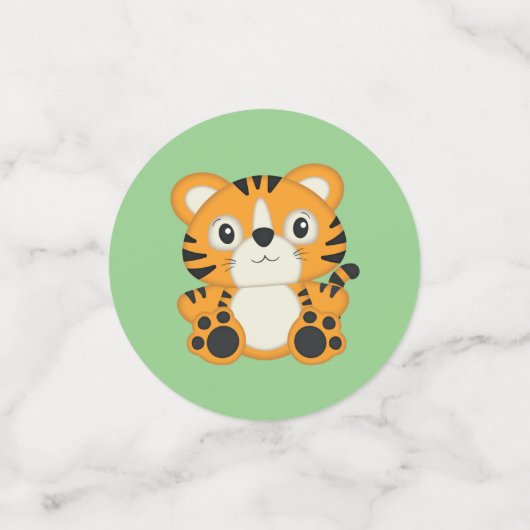 Tiger Baby Dusche Grün Konfetti (Klein Vorderseite)