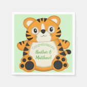 Tiger Baby Dusche Grün Serviette (Vorderseite)