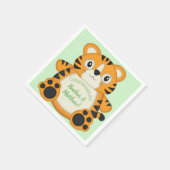 Tiger Baby Dusche Grün Serviette (Ecke)