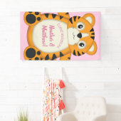 Tiger Baby Dusche Rosa Banner (Insitu)