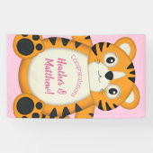 Tiger Baby Dusche Rosa Banner (Horizontal)