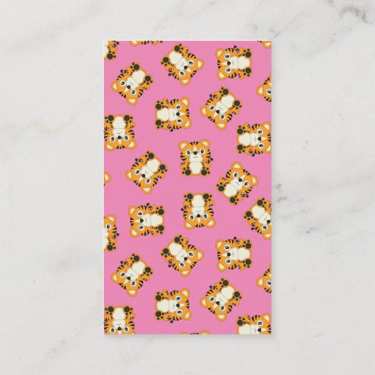 Tiger Baby Dusche Rosa Begleitkarte (Rückseite)