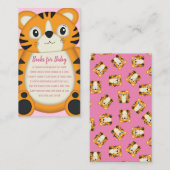 Tiger Baby Dusche Rosa Begleitkarte (Vorne/Hinten)