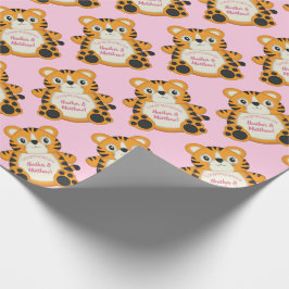 Tiger Baby Dusche Rosa Geschenkpapier