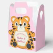 Tiger Baby Dusche Rosa Geschenkschachtel (Geöffnet)