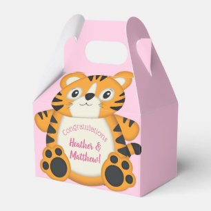 Tiger Baby Dusche Rosa Geschenkschachtel