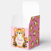 Tiger Baby Dusche Rosa Geschenkschachtel (Geöffnet)
