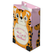 Tiger Baby Dusche Rosa Kleine Geschenktüte (Rückseite Schrägansicht)