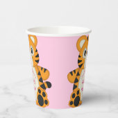 Tiger Baby Dusche Rosa Pappbecher (Links)