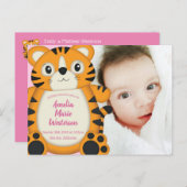 Tiger Baby Dusche Rosa Postkarte (Vorne/Hinten)