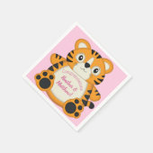 Tiger Baby Dusche Rosa Serviette (Ecke)