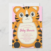 Tiger Baby Dusche Safari Pink Girl