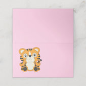 Tiger Baby Dusche Safari Pink Girl Platzkarte (Außenseite Aufgefaltet)