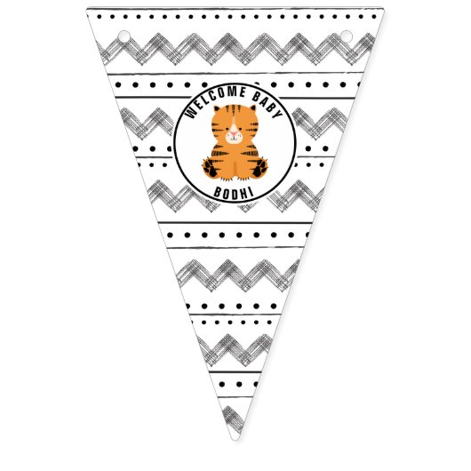 Tiger Baby Dusche Wimpelkette (Dritte Fahne)