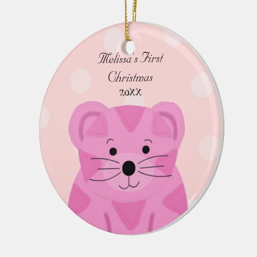 Tiger Baby First Christmas Keramik Ornament (Links)