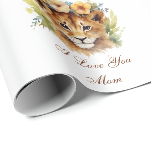 Tiger Baby I Liebe You Mama Geschenkpapier (Rolleneckpunkt)