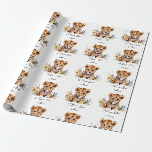 Tiger Baby I Liebe You Mama Geschenkpapier (Ungerollt)