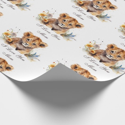 Tiger Baby I Liebe You Mama Geschenkpapier (Ecke)