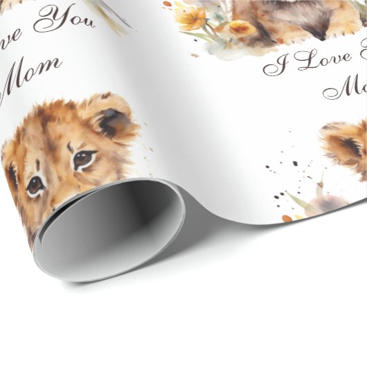 Tiger Baby I Liebe You Mama Geschenkpapier (Rolleneckpunkt)