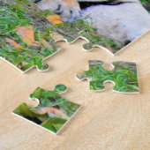 Tiger & Baby Posing Schöne Rasenmischung Puzzle (Seite)