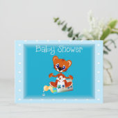 Tiger Baby Shower Einladung (Stehend Vorderseite)