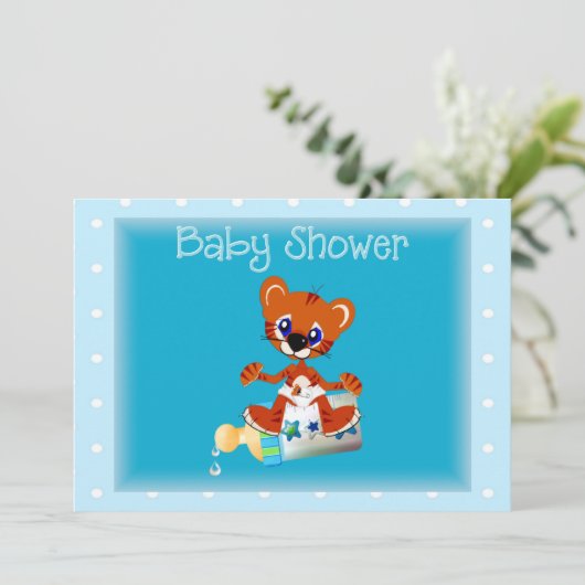 Tiger Baby Shower Einladung (Stehend Vorderseite)