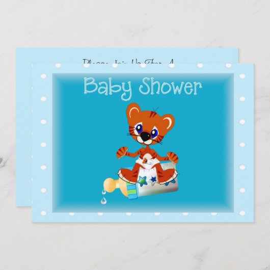 Tiger Baby Shower Einladung (Vorne/Hinten)
