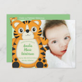Tiger Baby Shower Safari Postkarte (Vorne/Hinten)