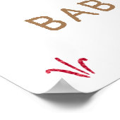 Tiger Baby Watercolor Baby Dusche Begrüßungszeiche Poster (Ecke)