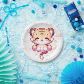 Tiger Babydusche Pappteller (Party)