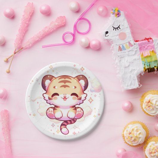 Tiger Babydusche Pappteller (Party)
