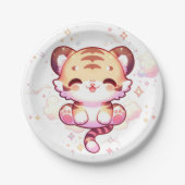 Tiger Babydusche Pappteller (Vorderseite)