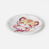 Tiger Babydusche Pappteller (Schrägansicht)