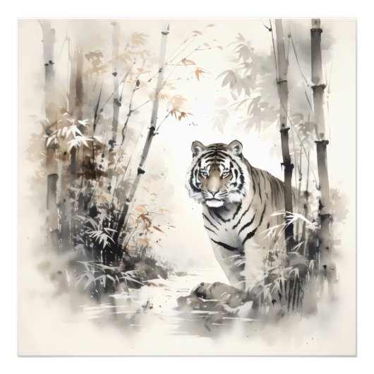 Tiger Bamboo Forest Fotodruck (Vorne)